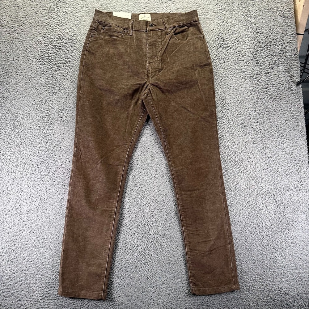 Mutual Weave Pant Mens 32x32 Brown Cotton Corduroy Chino Tapered Relaxed Stretch